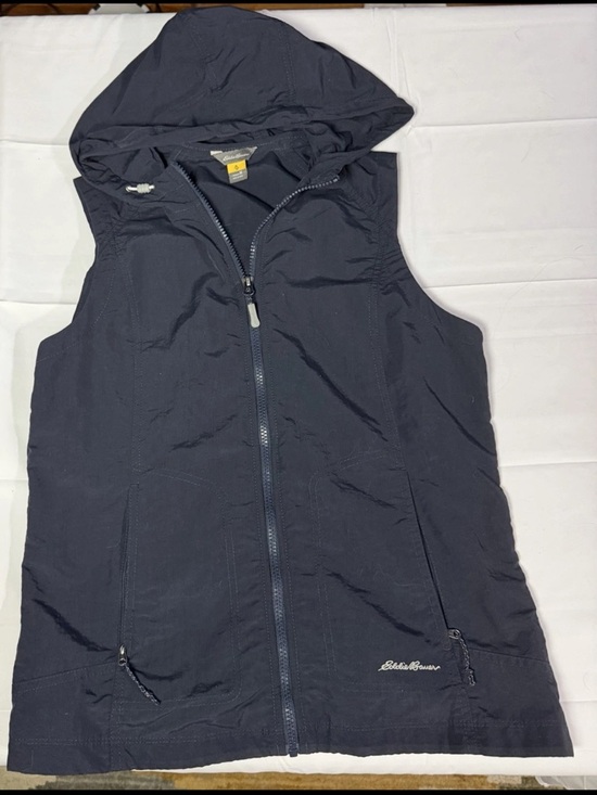 Eddie Bauer Jackets & Blazers - Eddie Bauer Navy Hooded Sleeveless Jacket Vest